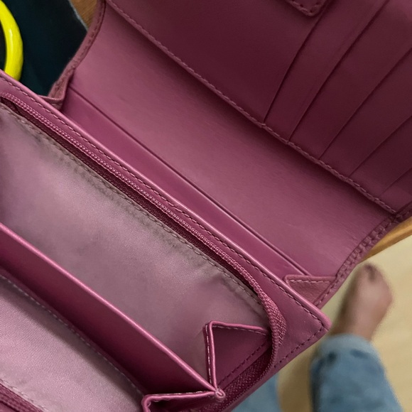 Coach Pink Leather Tri-Fold Wallet - Picture 3 of 4
